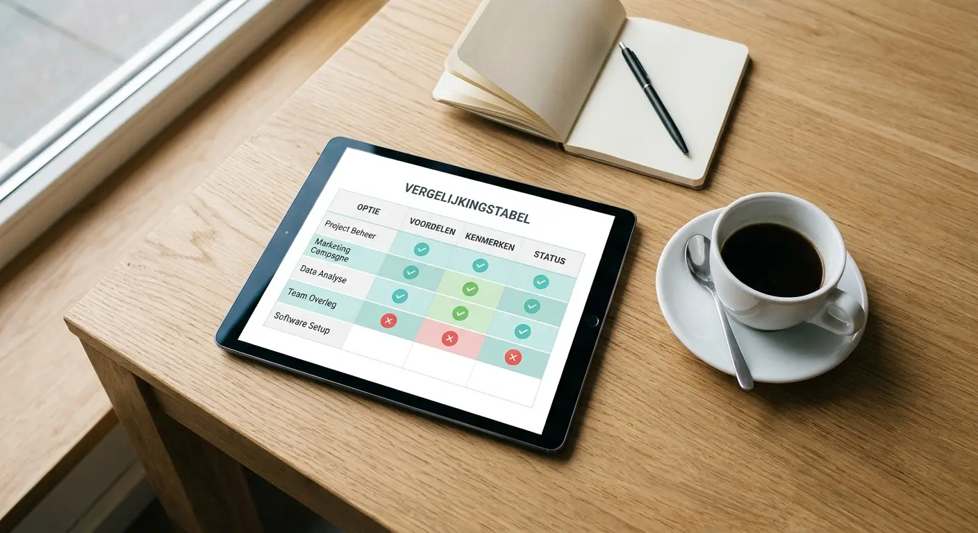 Vergelijkingstabel online casino's zonder Cruks Nederland op tablet