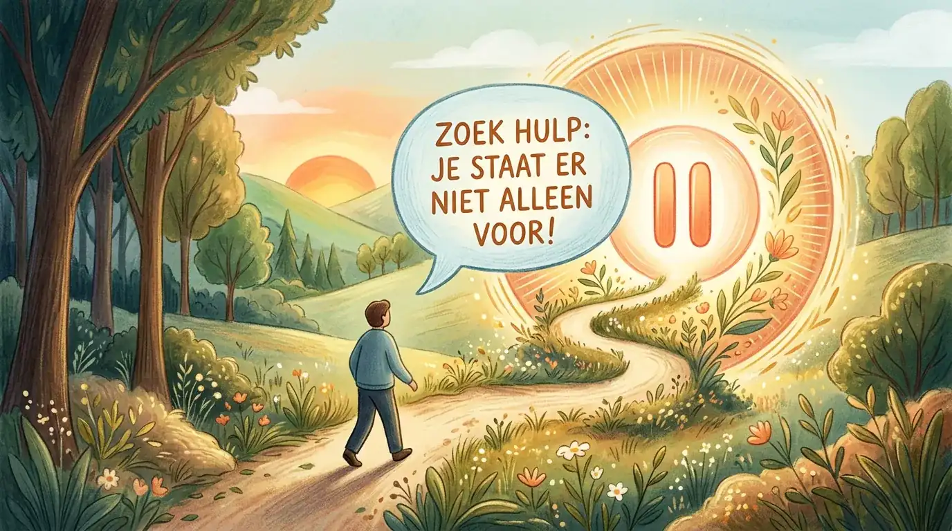 Rustige hulproute met gesprek, pauze en officiële steun rond gokken